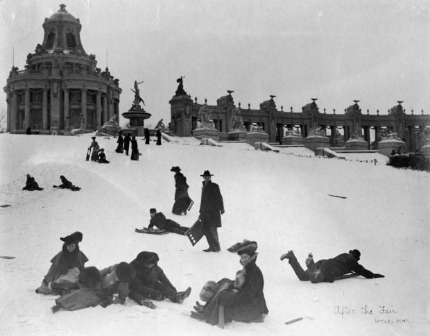 Sledding Art Hill, 1904-05