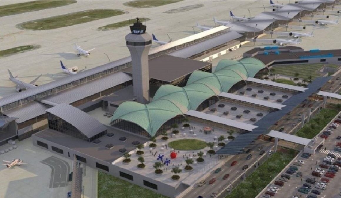 Rendering of proposed overhaul of St. Louis Lambert International Airport.