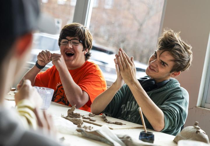 Neurodivergent students learn ceramics in art workshop